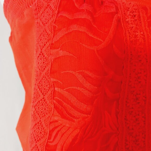 Anthropologie -Tiny, Red Tube Top, Cotton with Embroidered Detailing, Size Small - Picture 8 of 12
